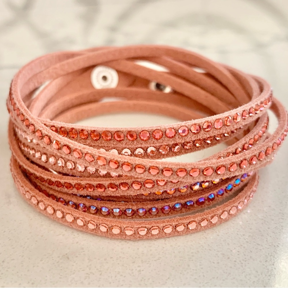 Touchstone Crystal Wrap Star Bracelet, Vintage Rose